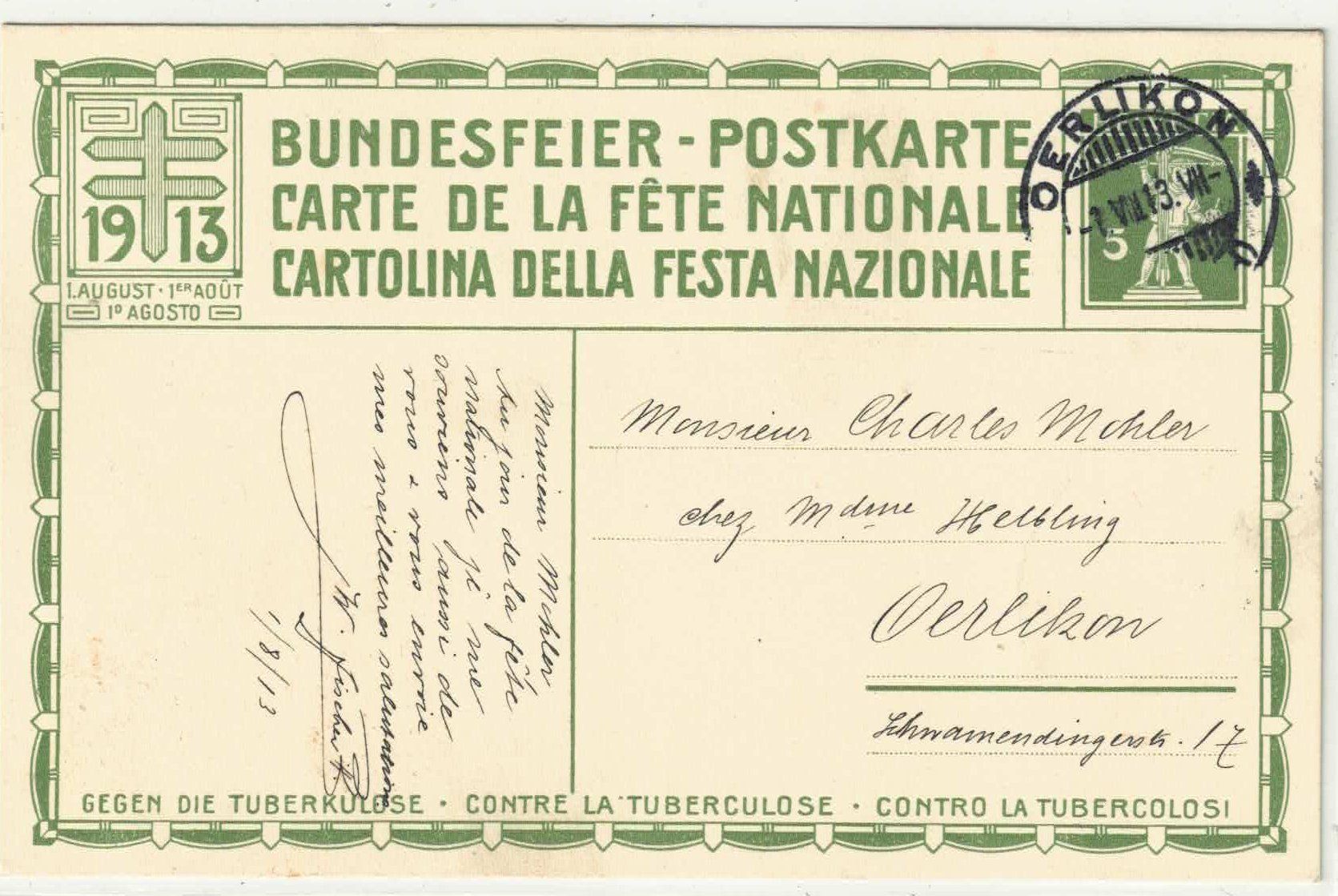 Tutti i francobolli: Bundesfeier 1913 - Befreiungskämpfe 1798 – Usato da Ettingen venduto da Kartenplanet 1