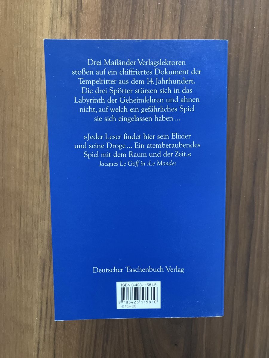 Libri: Umberto Eco - DAS FOUCAULTSCHE PENDEL – Nuovo (secondo la descrizione) da Zürich venduto da katix 1
