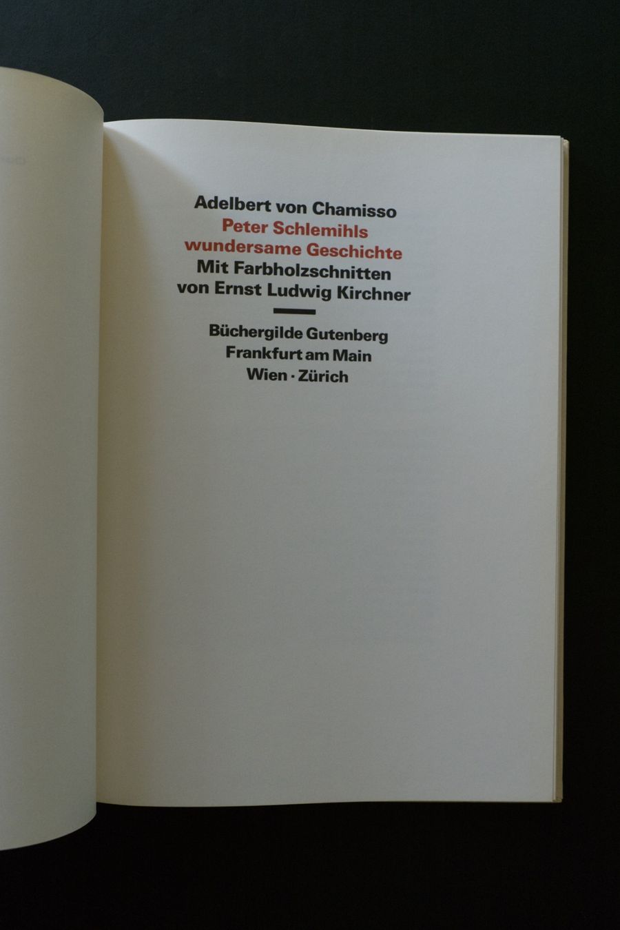Bücher: Peter Schlemihls wundersame Geschichte - Chamisso - Kirchner – Gebraucht aus Zürich von thomashahn 1