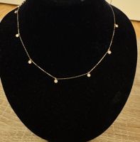 N026.650-Station Necklace aus echtem 18K Gold mit Diamanten