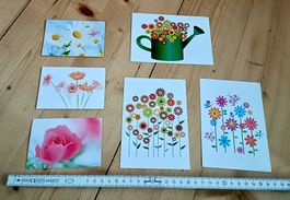6 Blumen Grusskarten - NEU & unbenutzt