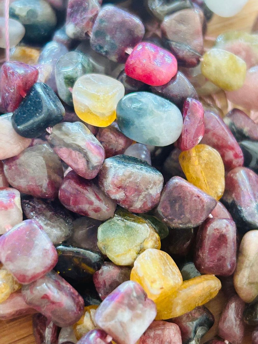 Pietre preziose: Strang echte tourmalin Nuggets / stone 8-10 mm – Nuovo e nell'imballaggio originale da Niederrohrdorf venduto da Ytobi 1