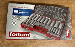 Fortum Steckschlsssel Set, 20-teilig, Chrome Vanadium