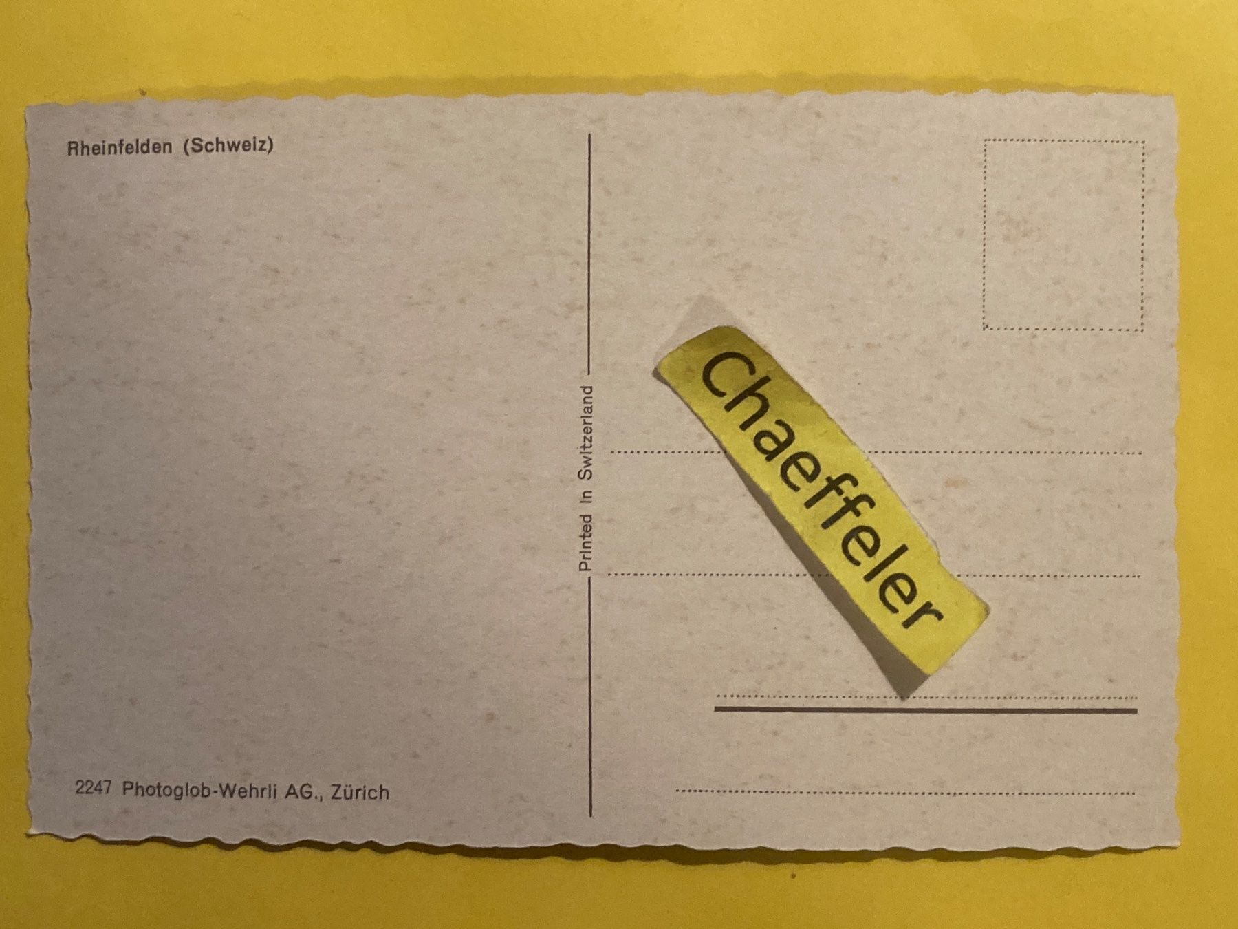 Cartoline postali: Rheinfelden (Schweiz) – Usato da Zürich venduto da Chaeffeler 1