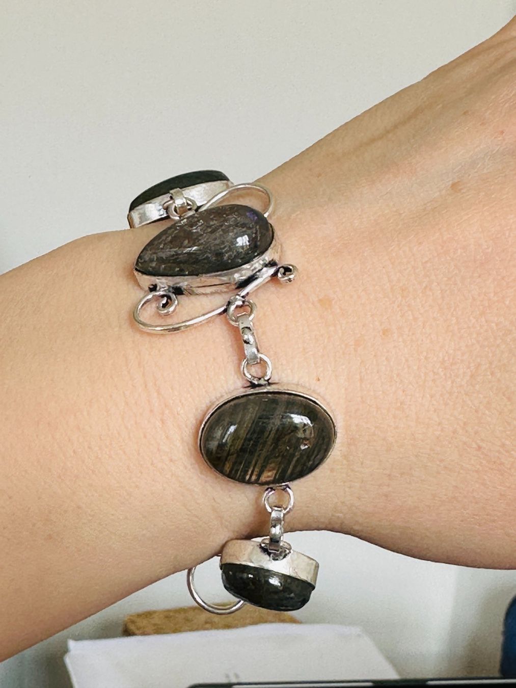 Bracciali & Braccialetti: Labradorite Gemstone Bracelet 7-8" – Nuovo e nell'imballaggio originale da Genève venduto da AGBERG 2