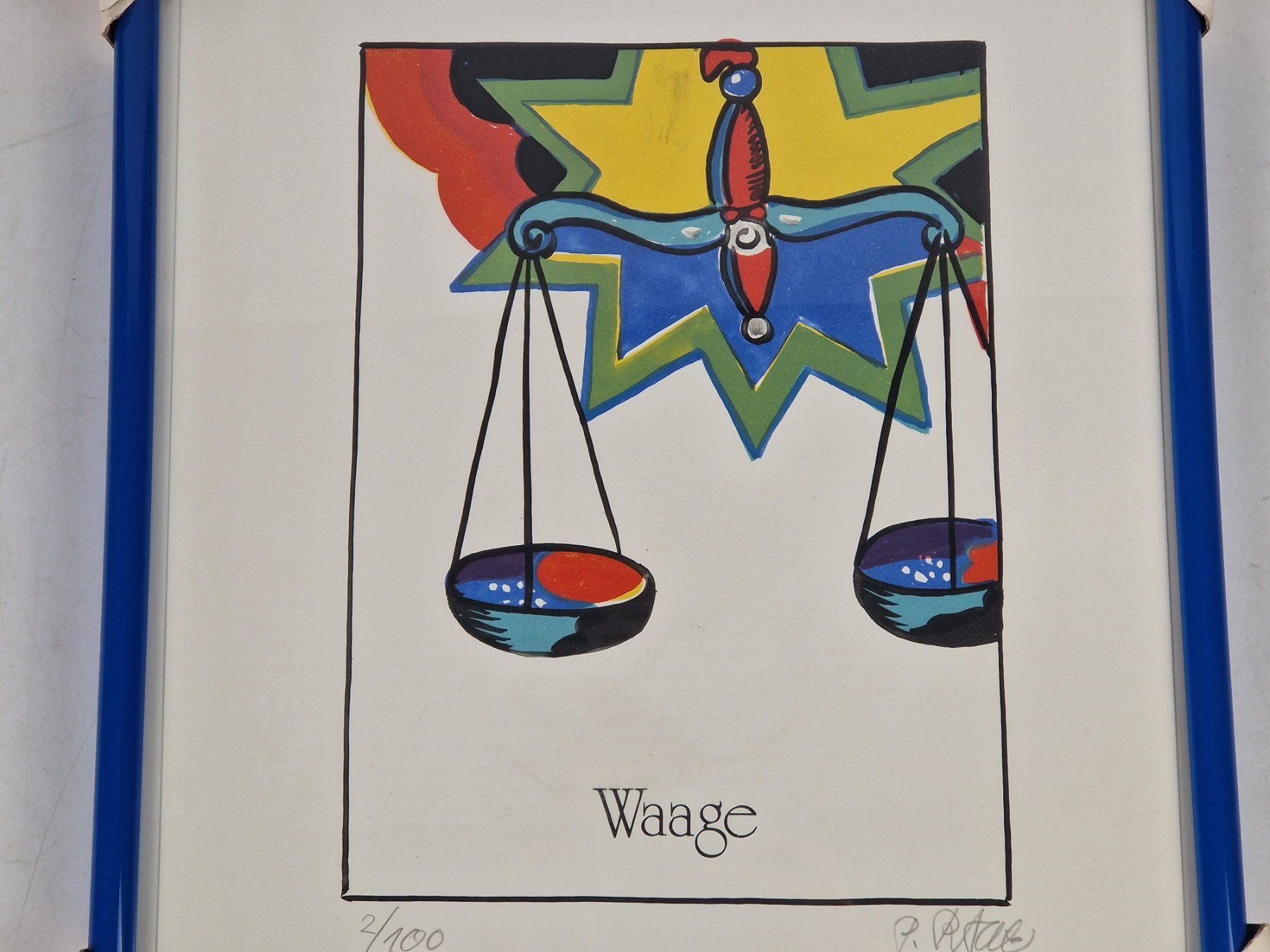 Posters & Illustrations: Kunstdruck "Sternzeichen Waage" - gerahmt – D'occasion à Muhen par Restwert_Muhen 1