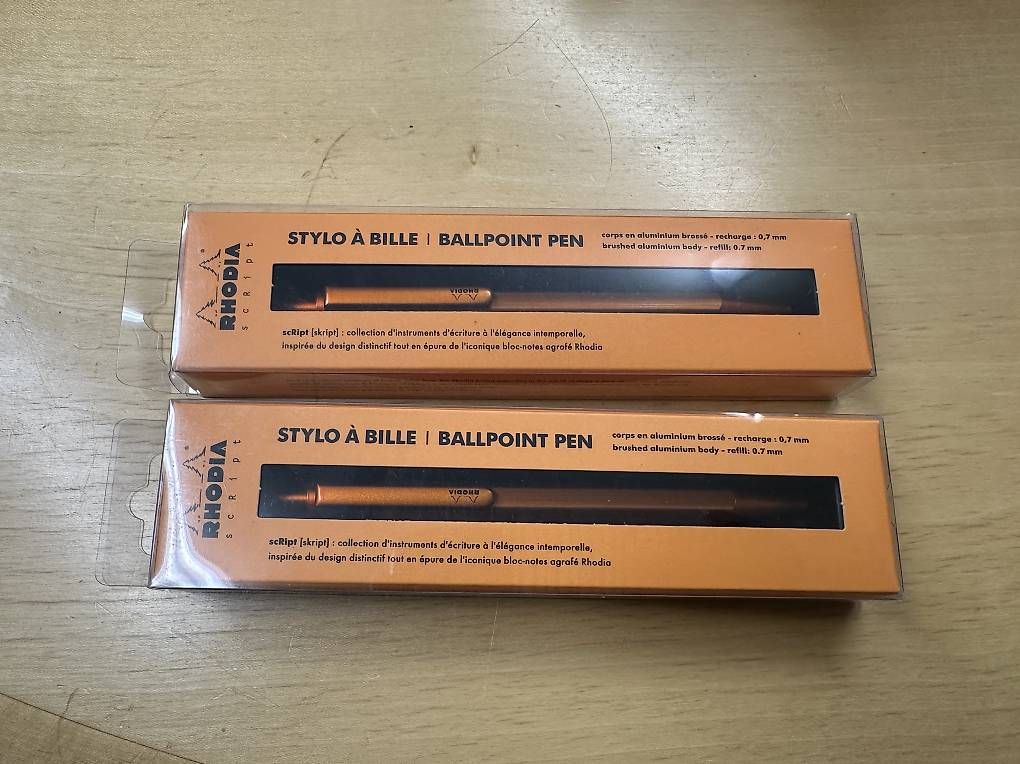 Stylos & Marker: 2 neue Rhodia scRipt 0,7 mm Kugelschreiber ? Orange – Neuf avec emballage d'origine à Necker par liq24