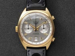 Heuer Carrera Vintage 1158S – 18k gold, RARE, warranty