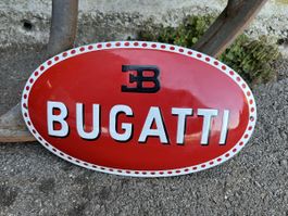 Grosses Bugatti Emailleschild Repro