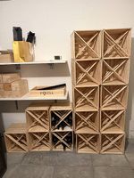16x stapelbare Weinregale aus Holz  modular