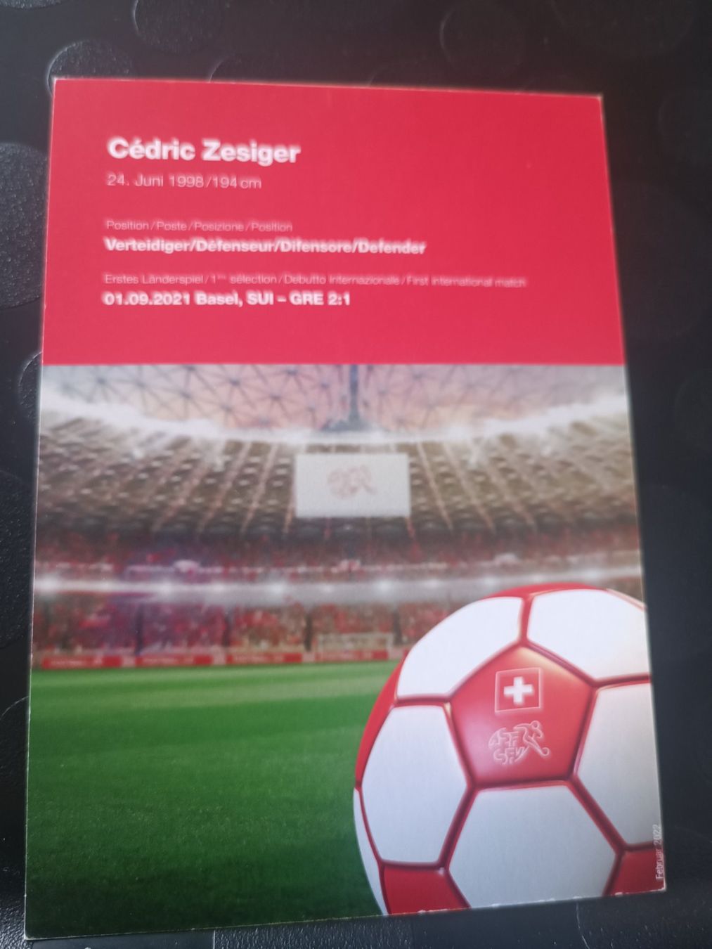 Autografi: Cédric Zesiger - handsignierte SFV Autogrammkarte – Usato da Menziken venduto da Artographs 1