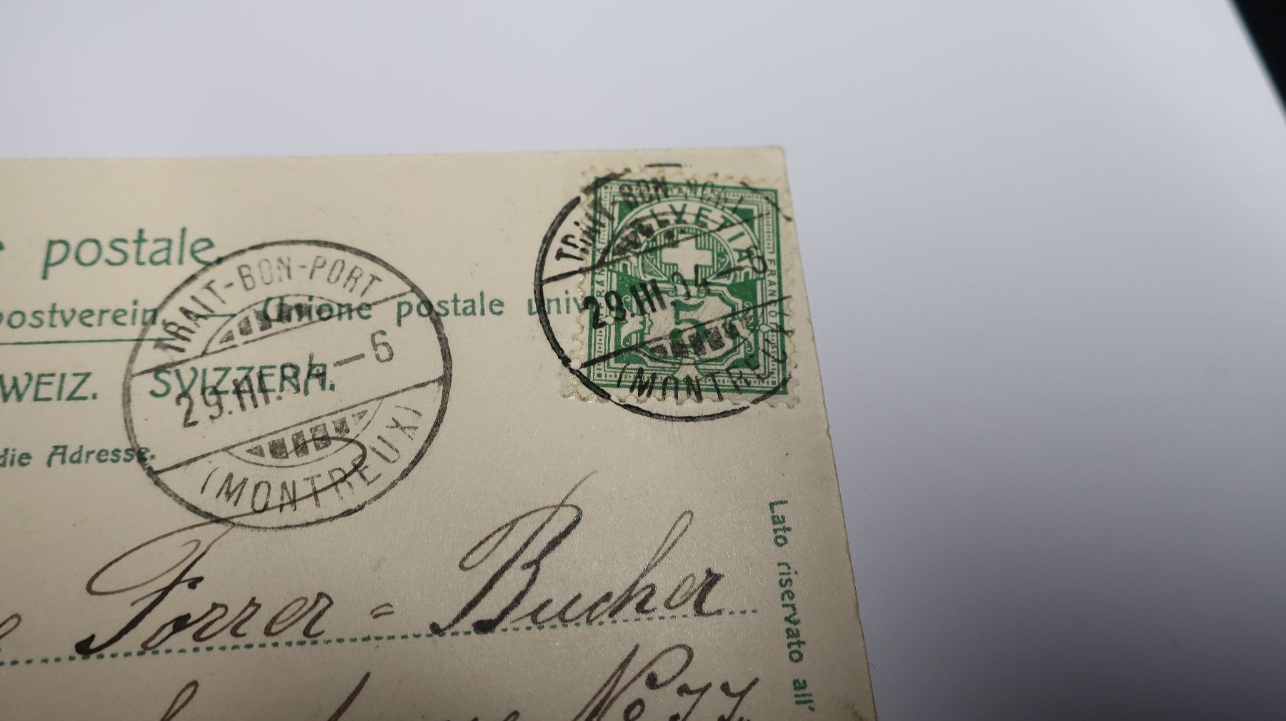 Ansichtskarten: Montreux Grand Rue  1904 – Gebraucht aus Cormoret von Pascalll2001 4