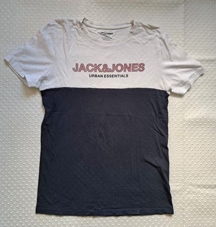 Jack&Jones T-Shirt Gr. L dunkelblau/weiss