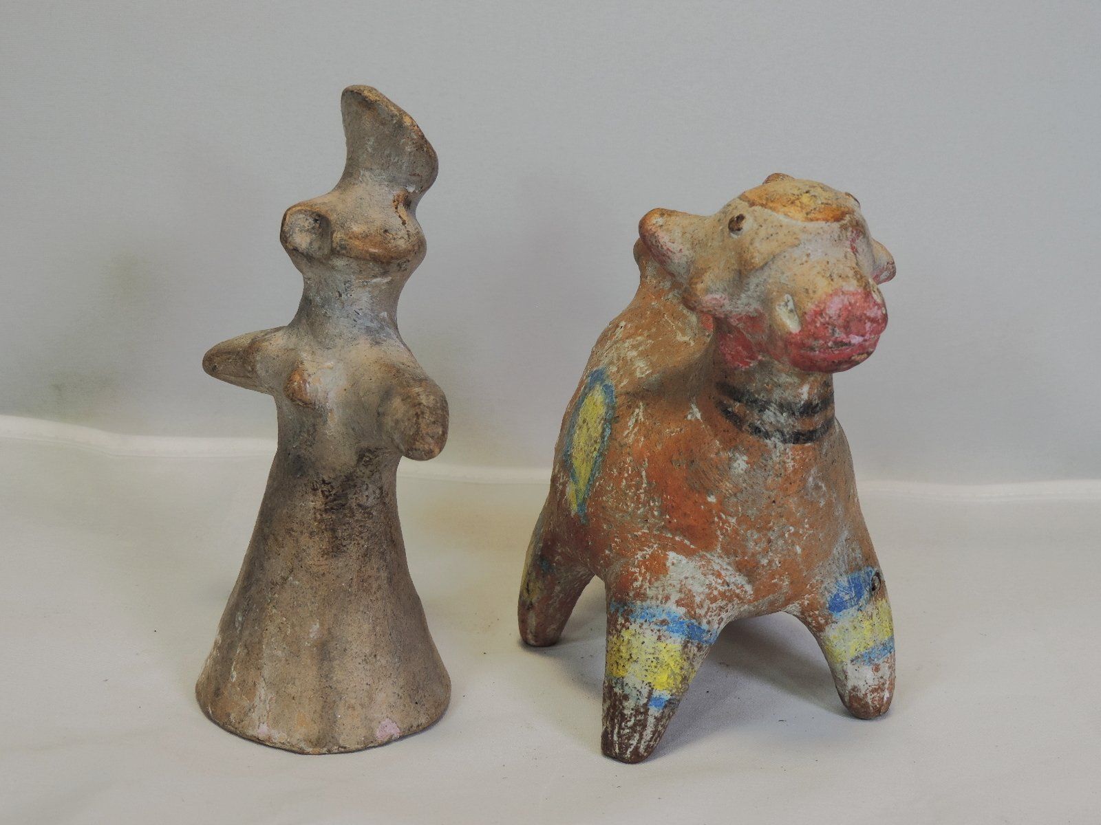 Statuette: 2 alte oder antike Figuren aus Terracotta, Südamerika, Inka – Usato da Duggingen venduto da doogbua 1