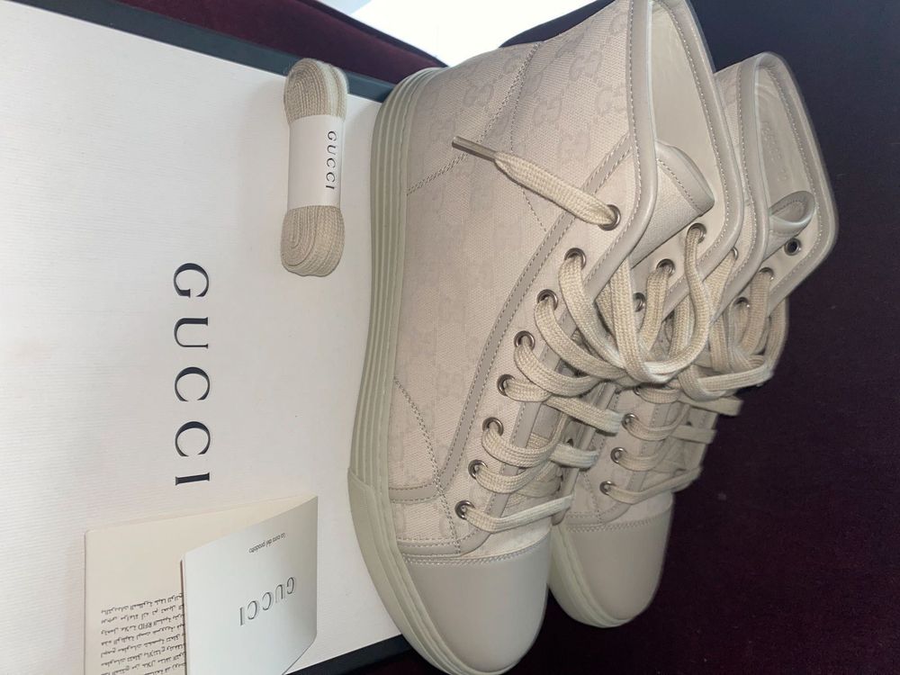 Gucci monogram best sale high top sneakers