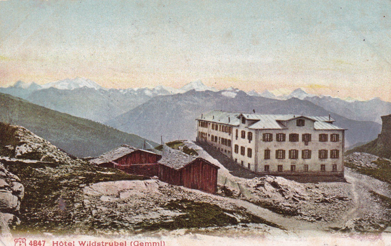 Ansichtskarten: Hôtel Wildstrubel ( Gemmi )  1905 – Gebraucht aus Cormoret von Pascalll2001
