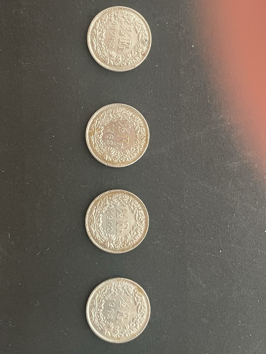 Tutti le monete: 4 x -.50 Silber CH Jahr 1962 – Usato da Meierskappel venduto da Hala03 1