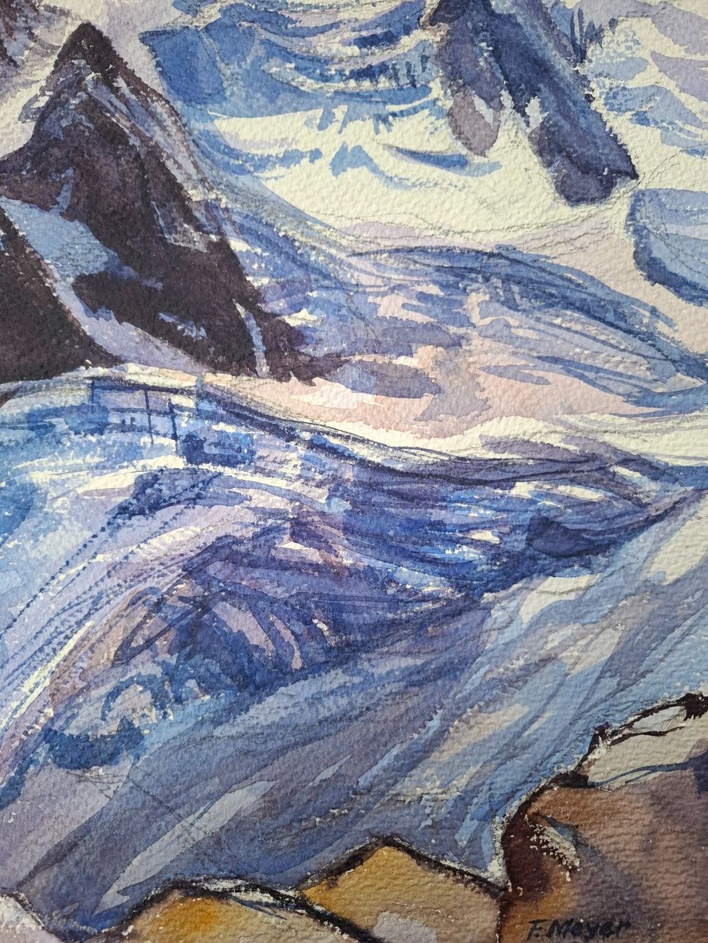 Dipinti: Aquarell Ferdinand Meyer-Streiff Saas Fee VS 1954 – Usato da Rheinfelden venduto da Badelus 7