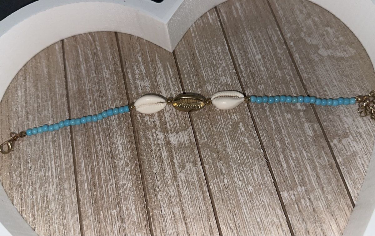Bracciali & Braccialetti: Fusskette himmelblau mit Muscheln – Nuovo (secondo la descrizione) da Oftringen venduto da tola19 1