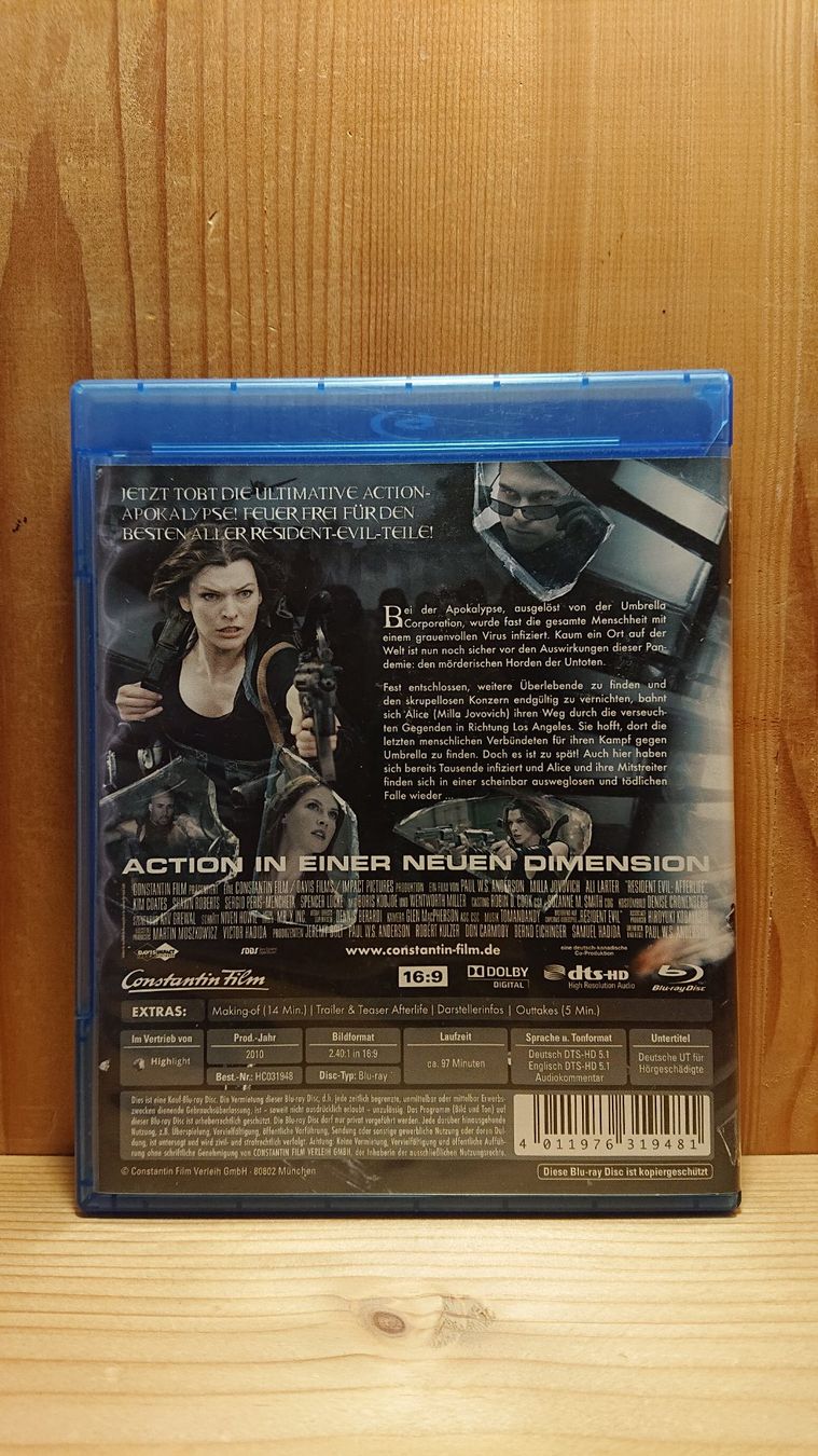 Tutti i DVDs: RESIDENT EVIL Afterlife Blu-Ray – Usato da Wilderswil venduto da Exebub 1