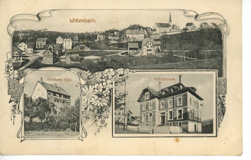 Wittenbach St. Gallen Mehrbildkarte Schulhaus 1909 (Gebraucht) in ...