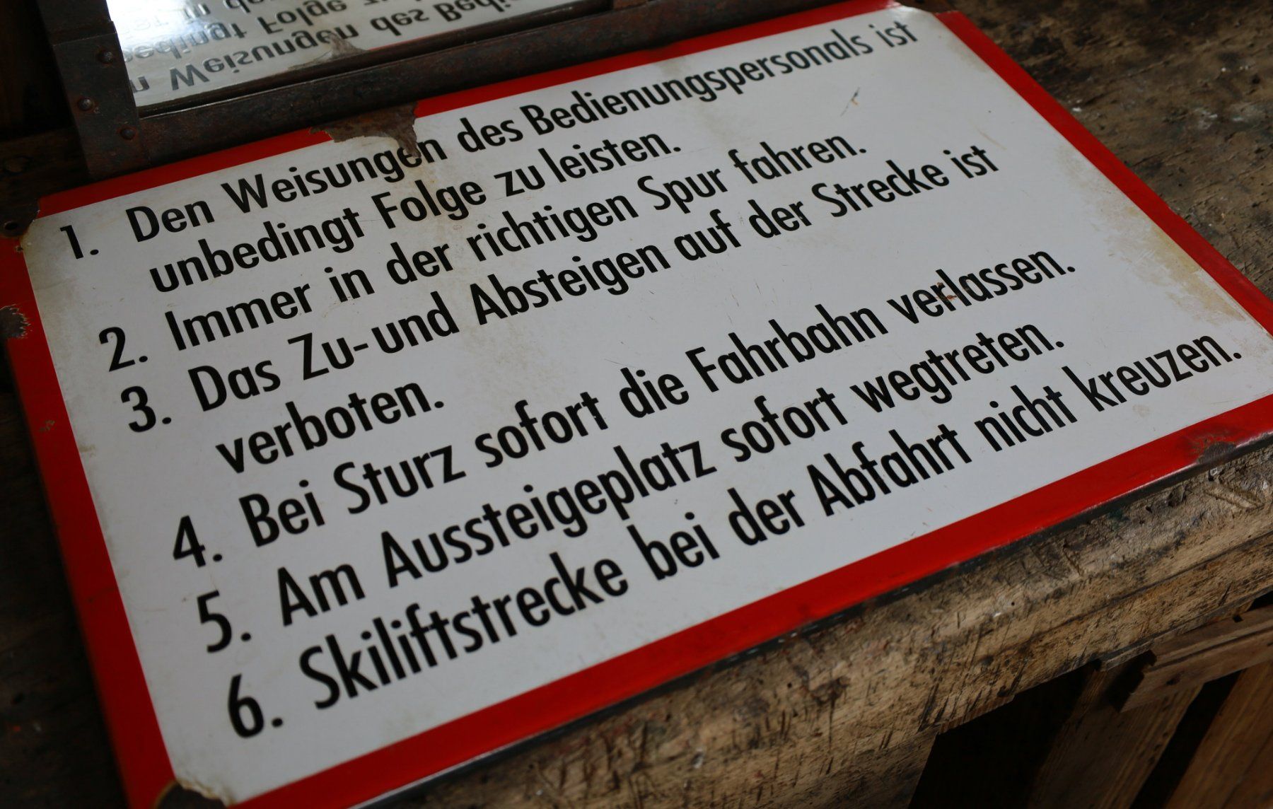 Schilder: Emailschild "Anweisungen / Vorschriften" Skilift 3 – Gebraucht aus Birrwil von brandschatz_birrwil