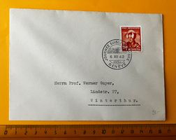 Sonderbrief Tag der Briefmarke 1942 Genf Pro Juventute