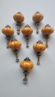 8 Stk Knöpfe Griff Keramik Vintage Knauf Haken gelb NEU