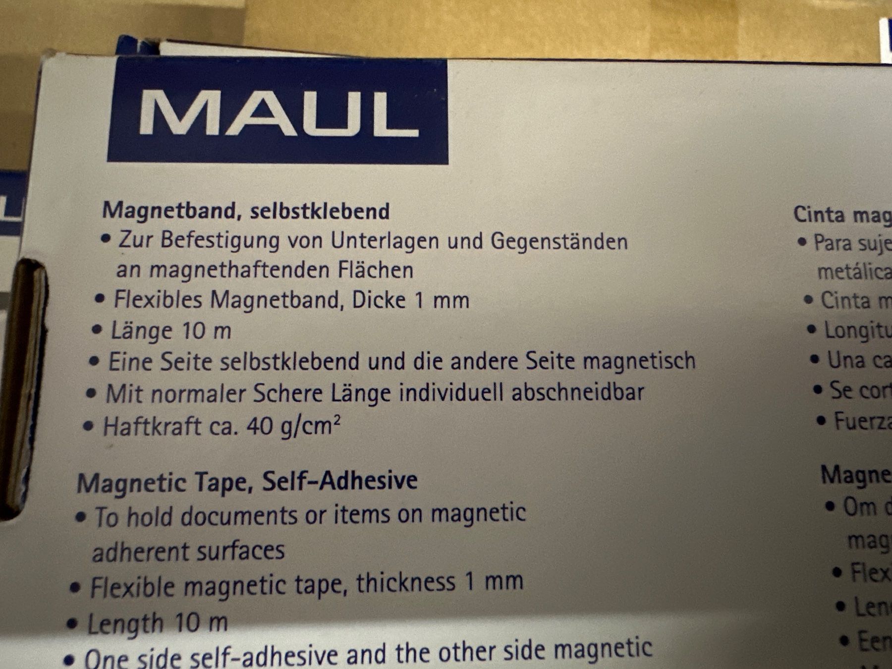 Calamite: MAUL Magnetband, selbstklebend, 25 mm breit – Nuovo e nell'imballaggio originale da Necker venduto da liq24 3