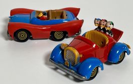2 VINTAGE Disney Autos. POLYTOYS ITALY. TOPOLINO & PAPERINO.