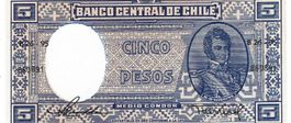 Chile 5 Pesos 1/2 Condor ND 1958-1959 P-119 UNZ