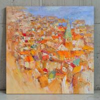 Xiaoyang GALAS - huile sur toile "Ville de lumière"