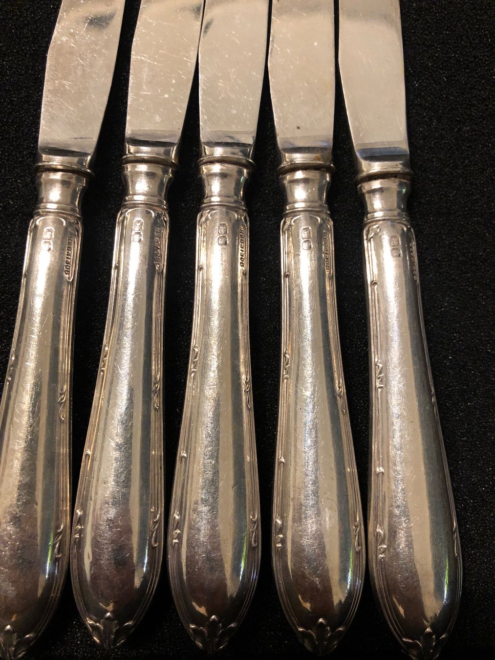 Posate: 5er Set Silber-Messer 925 Sterling Jugendstil – Usato da Adliswil venduto da Tito088 2
