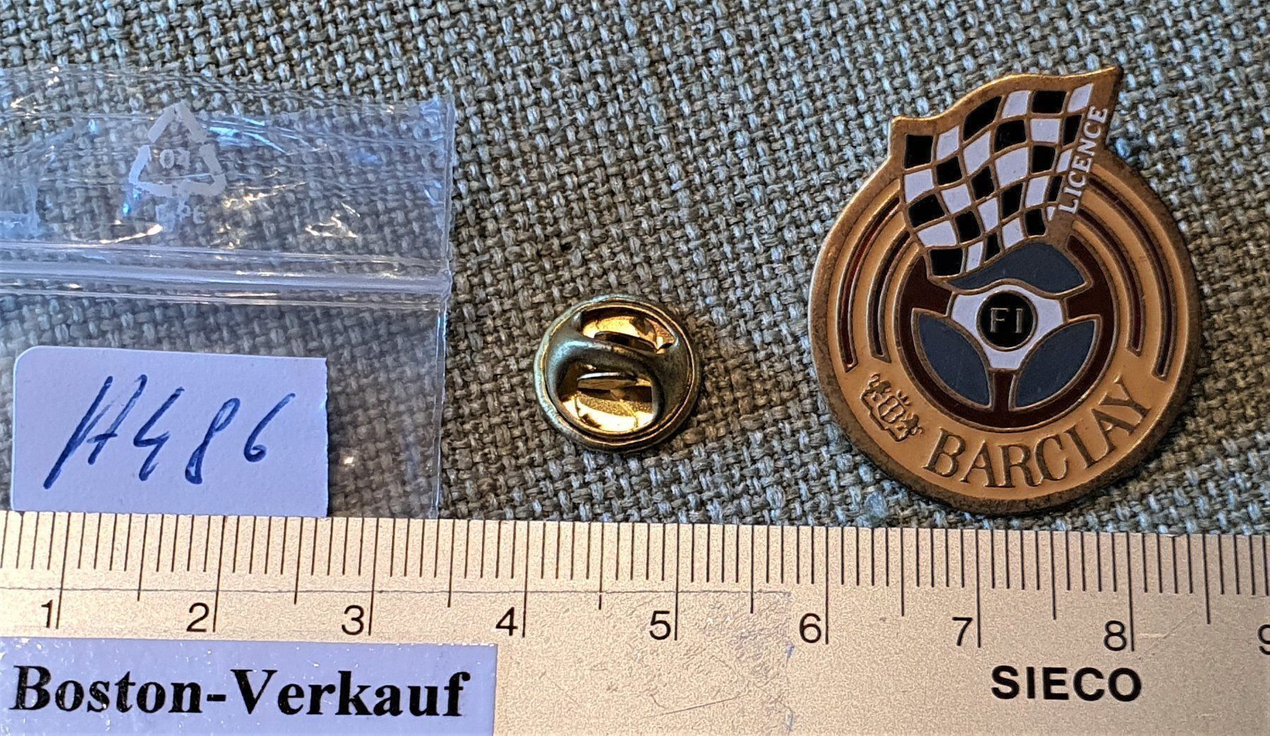 Placchette & Badge: H486 - Pin Formel 1 Licence Barclay – Usato da Reinach BL venduto da Boston-Verkauf 1