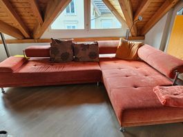 Ecksofa rot, Stoff, guter Zustand