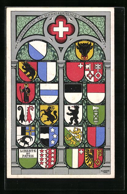 Cartes postales: Schweiz, Kantonswappen der Schweizerisch – D'occasion à Berlin par bartko-reher