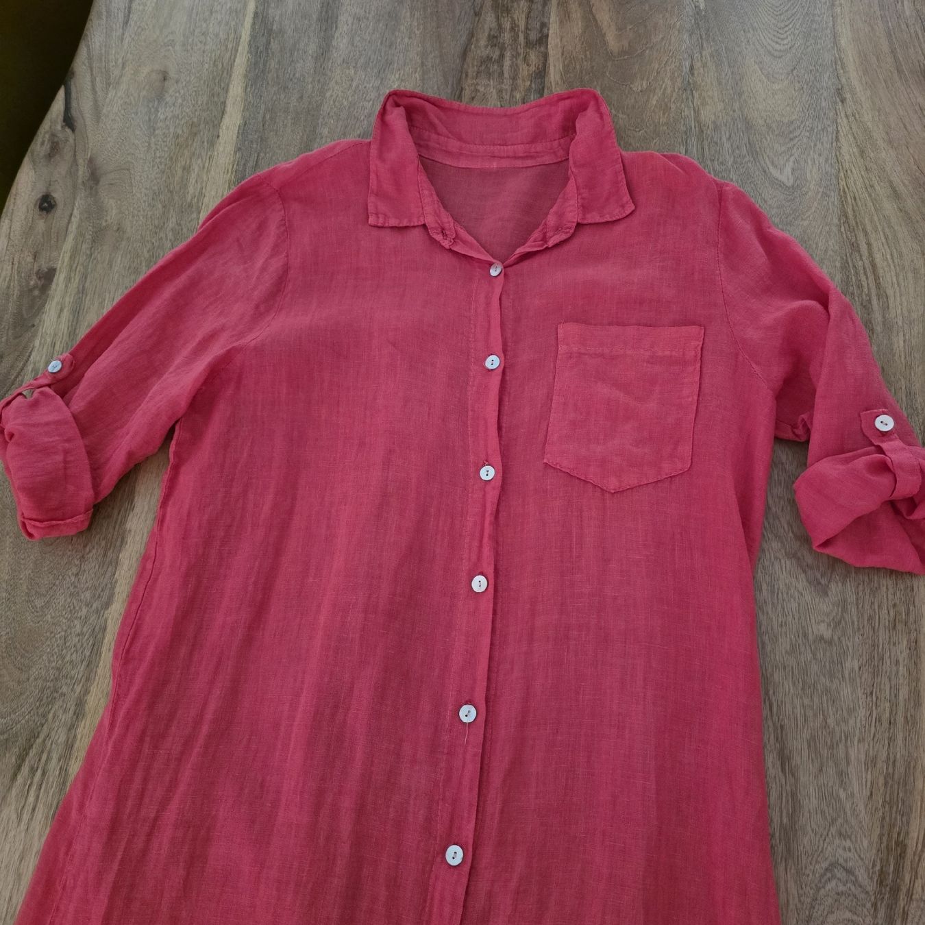 Vestiti: Leinenkleid Gr. M rot, leichte Baumwolle, Maxikleid – Nuovo (secondo la descrizione) da Rheinsulz venduto da Gilea 4