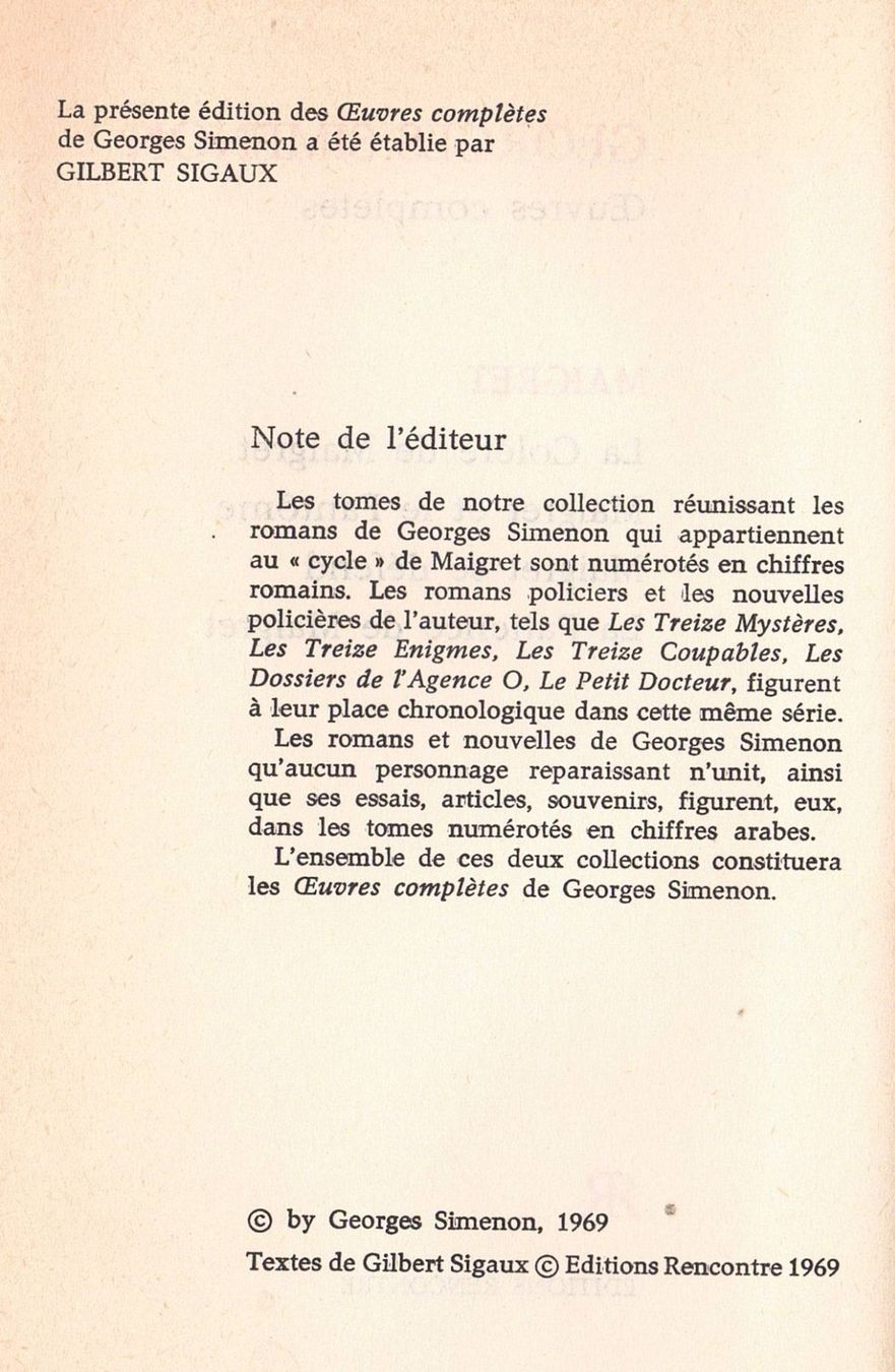 Libri: GEORGES SIMENON : OEUVRES COMPLETES / EDITIONS RENCONTRE – Usato da Belprahon venduto da Moxford 1