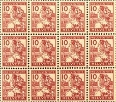 Pro Juventute 1915 12-er Block