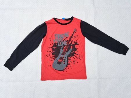 Cooles Langarmshirt mit Gitarre, Grösse 158/164, Top!