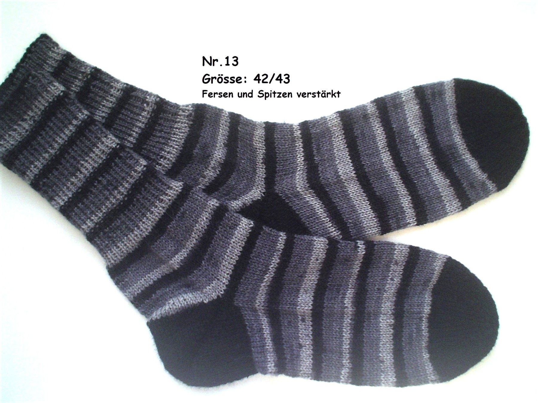 Chaussettes: Socken handgestrickt   Gr.42/43   Nr.13 – Neuf avec emballage d'origine à Täuffelen par wollness