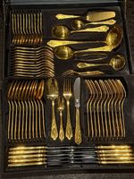 SBS Besteck Solingen 24K hartvergoldet, Modell Wien 69/70tl.