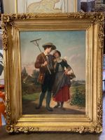 WEISER Bernhard 1822-1872 verliebte Blicke Oelbild signiert