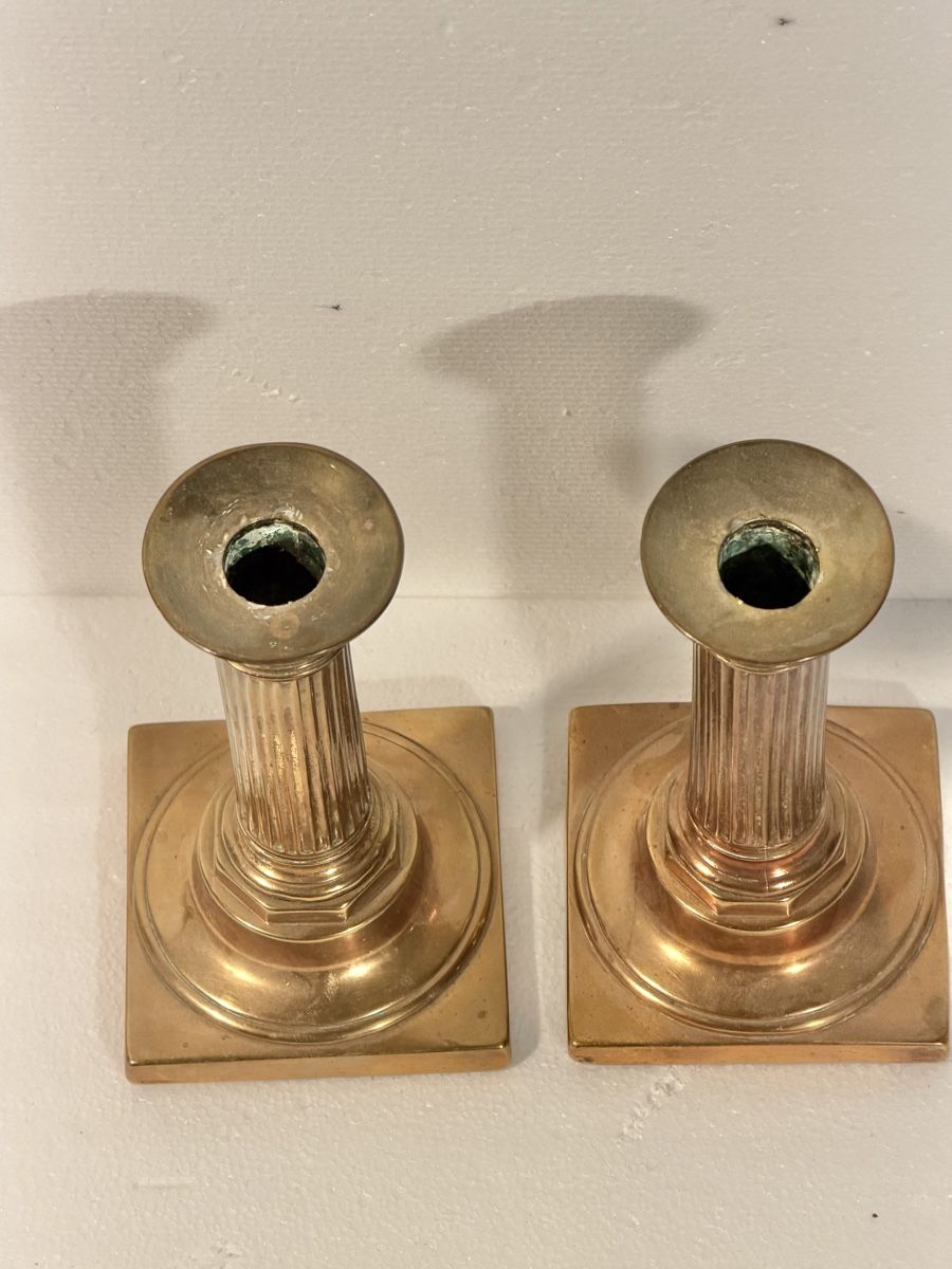 Portacandele: Vintage Brass Candlestick Holders, Pair, Autumn Decor – Usato da Lausanne venduto da vas_cdb2 3