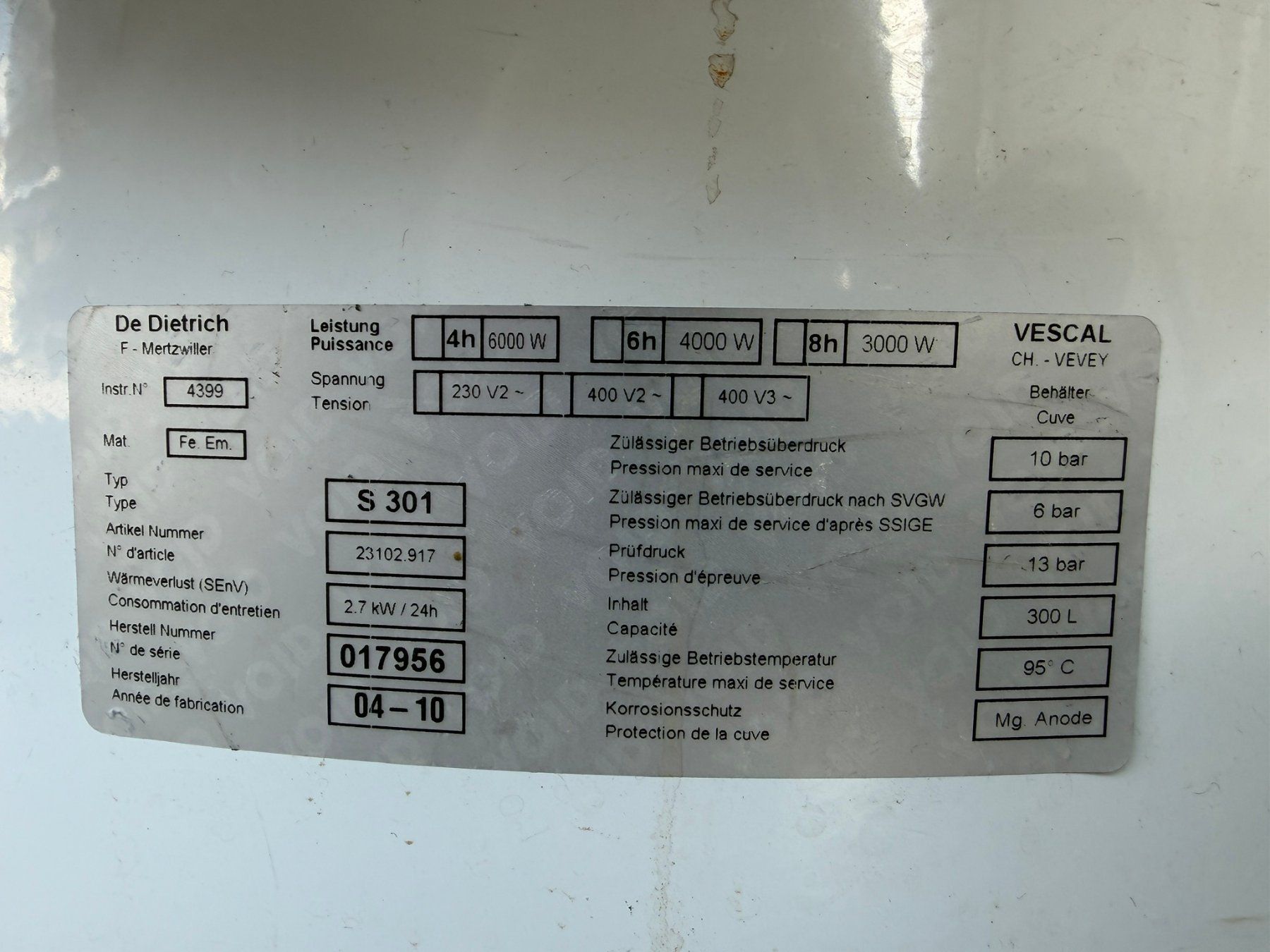 Sanitari: Elektroboiler 300 Liter ab Service – Usato da Hägendorf venduto da Kamber74 2
