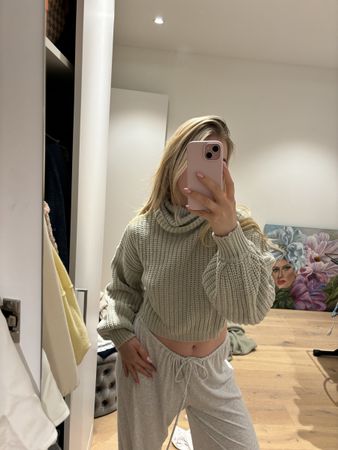 Damen Strickpullover kurz beige guter Zustand