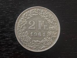 1 x 2 Franken Schweiz 1961 – zirkuliert