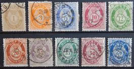 Norwegen Kat. 22-31 gest. 1877 Kat. 210 Euro