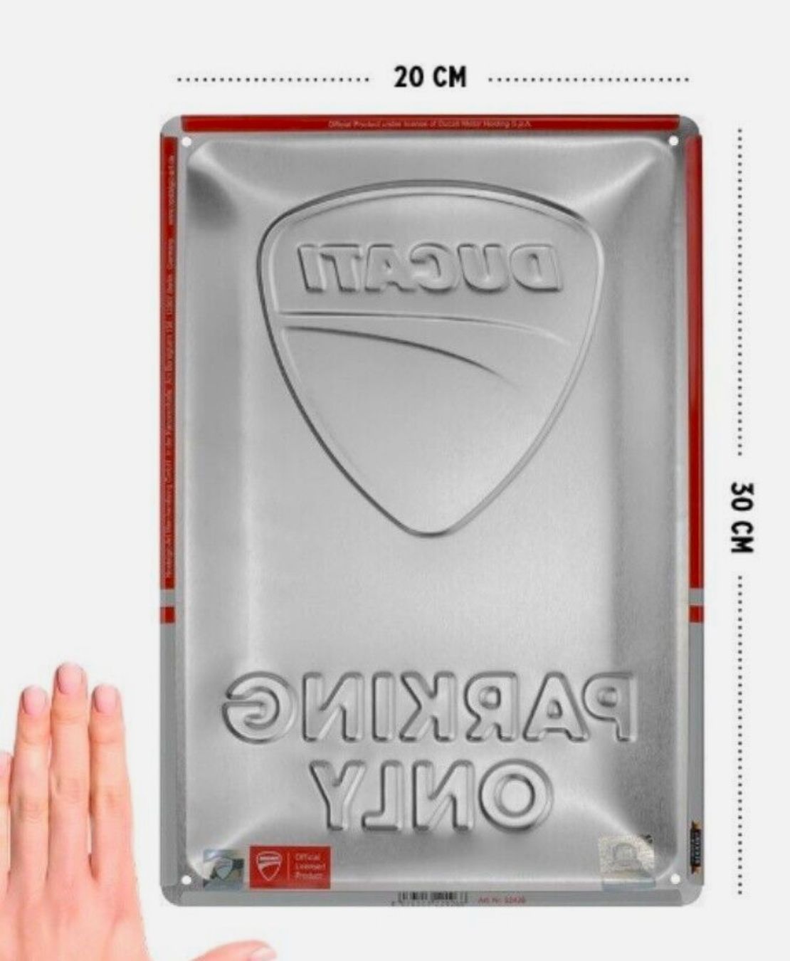 Ducati Schilder: Ducati Parking Only Hängeschild Blechschild Schild 20x30cm – Neu und originalverpackt aus Goldach von SSRConzept 1