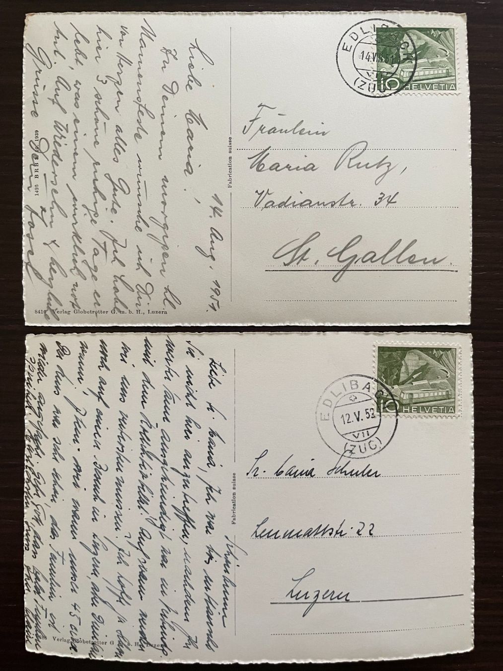 Cartoline postali: ZUG Bad Schönbrunn, 10 Ansichtskarten – Usato da Wald ZH venduto da TLILEF 8